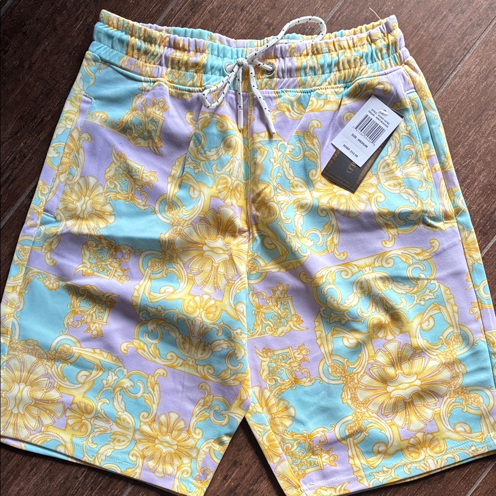 Vibrant Patterned Swim Board Shorts